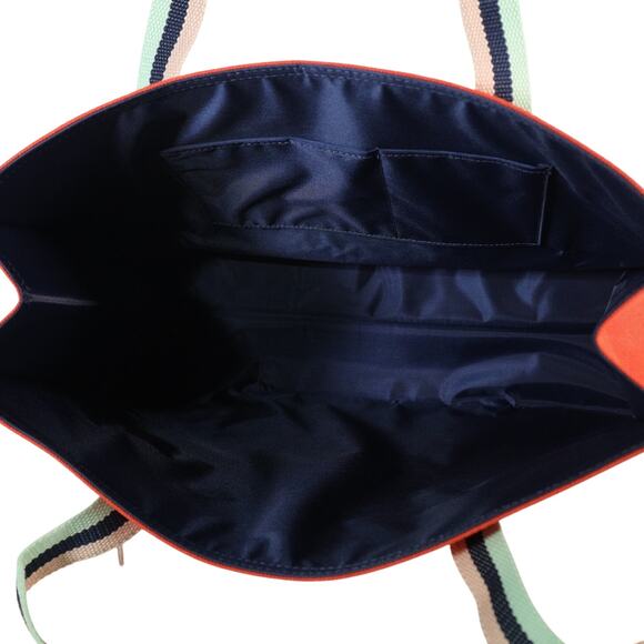 Spartina 449 Canvas Carry All Tote - Seahorse / Orange with Stripe - NWT - Picture 5 of 7